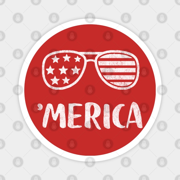 Merica American Flag Sunglasses Magnet by Tingsy